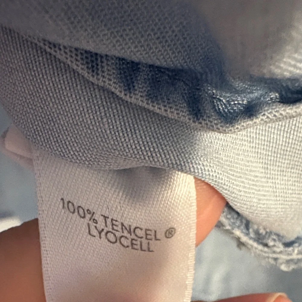 Light Blue chambray Women's Blouse with flowy bell sleeves J. Jill Medium - Picture 3 of 6